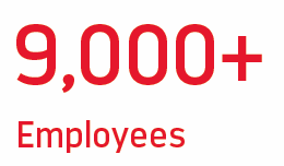 9,000+ employees