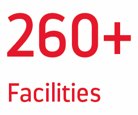 260+ Facilities