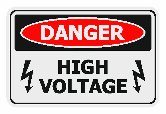 High Voltage warning signage