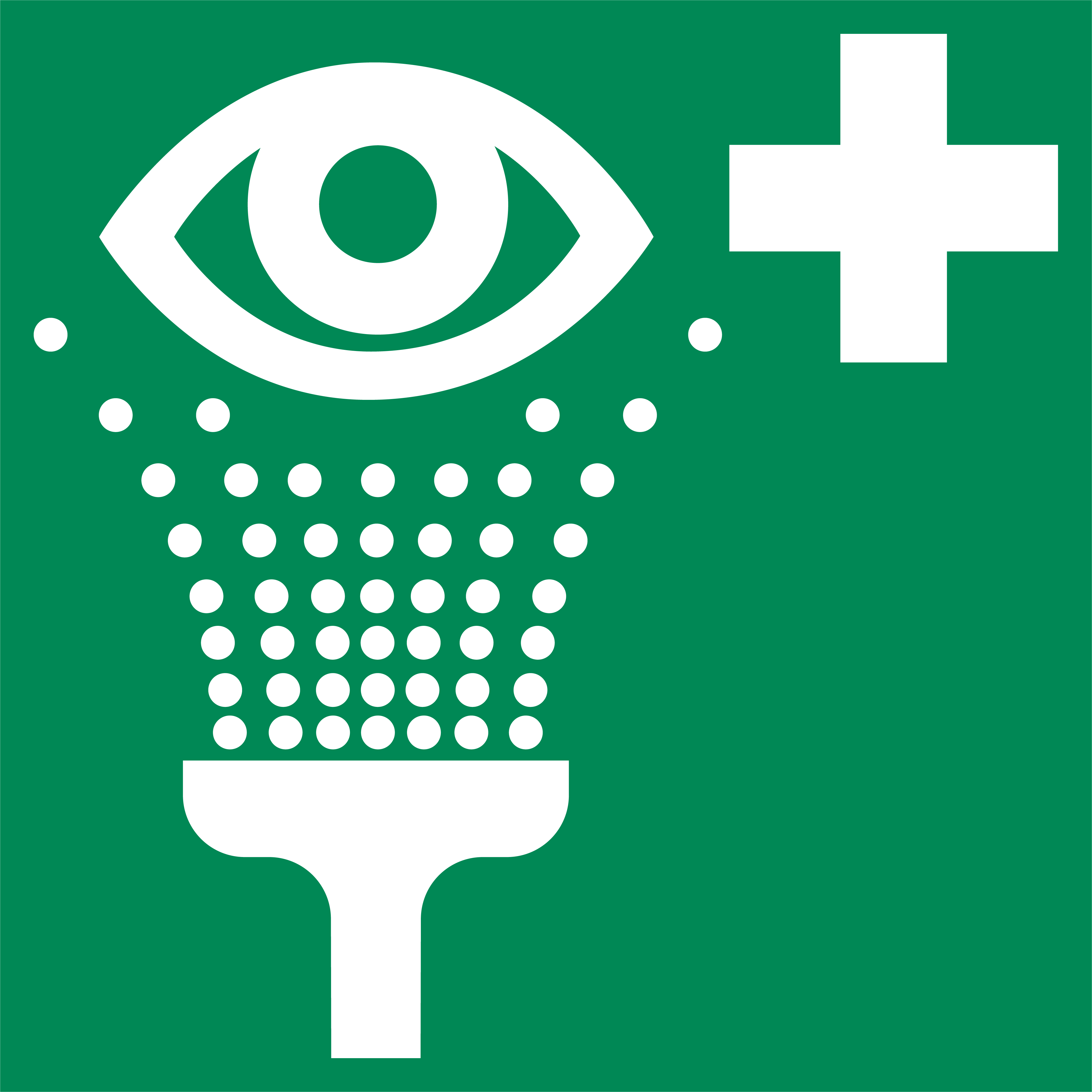 Green eyewash station signage
