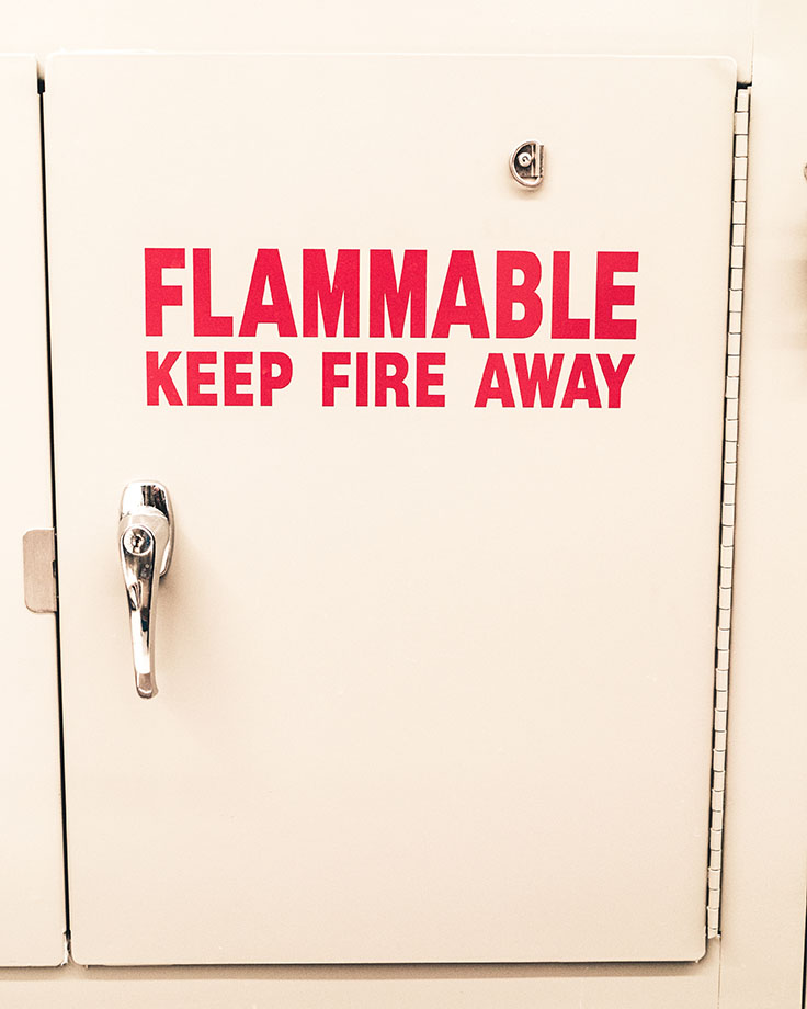 Non-flammable cabinet