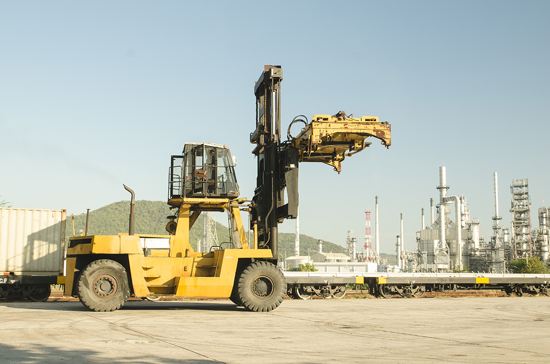 Forklift on oil and gas site