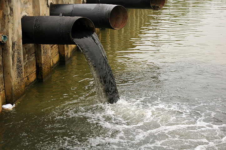 Pipe exporting water pollution