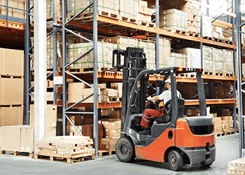 forklift driver following safety training protocols