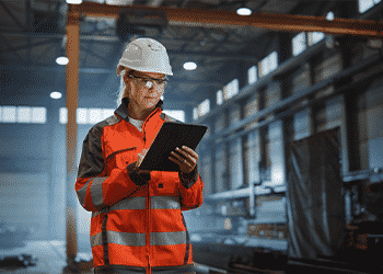 warehouse employee using ehs management to implement JHA
